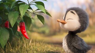 Such a cute animal—it even knows to eat chili peppers, haha. Don't forget to follow!