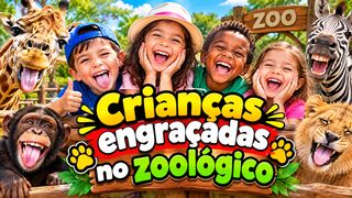 CRIANÇAS ENGRAÇADAS NO ZOOLÓGICO