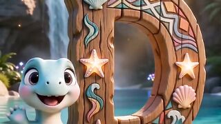 Learn Letter D with Baby Dino | D for Dolphin | English Alphabet for Kids