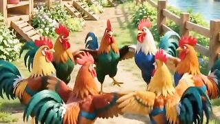 some colored chickens are smart at playing music #follow, friend