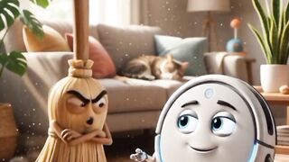Sapu Marah vs Robot Pintar! Siapa yang Lebih Berguna?”