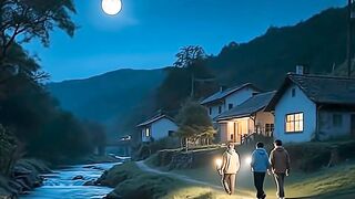 Malam indah diterangi sinar bulan