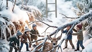 Rescue Team Saves Deer Trapped Under Snow