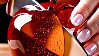 Glass fruit cutting ASMR satisfying