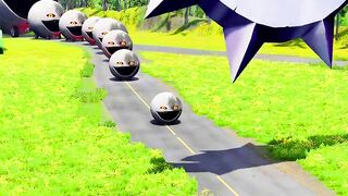 Big & Small Moon Monster Cars vs lava - BeamNG.Drive #gaming #gamer #game #reels #gta 2