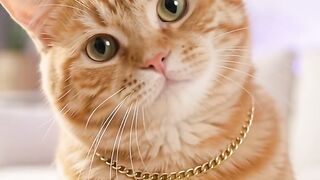 An orange cat dances nimbly