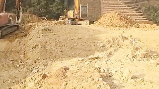 Massive Excavator Takes on Extreme Mountain Terrain!