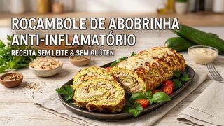 Rocambole de Abobrinha com Frango.