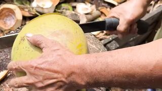 asmr coconut cutting skill