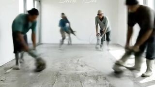 Family Room With 3D Epoxy Floor Cube Illusion