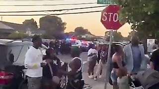 Chaos Erupts During a Street Fight