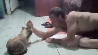 Meu melhor amigo mostrando sua força