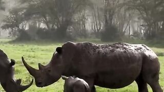 The one-horned rhinoceros family