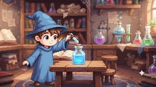 The Little Wizard's Starry Potion 🧙‍♂️✨ (AI Pixel Art)