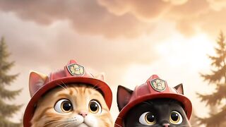 Two cats put out a forest fire