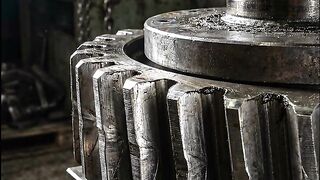 Hydraulic Press Shatters Thick Steel Gear | Satisfying ASMR