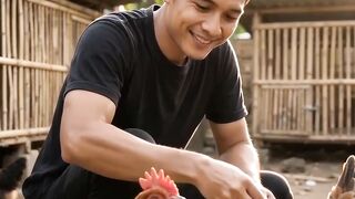 Chicken asks for delicious food
