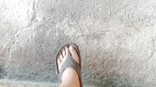 My feet stepped slowly