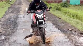 Huge pothole in the road