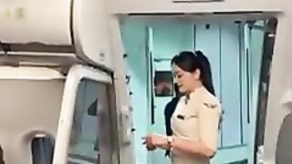 Pramugari super air jet ready for boarding.mp4