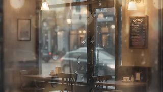 Cozy Rainy Day in a Cafe | Rain on Window Sounds for Relaxation and Sleep