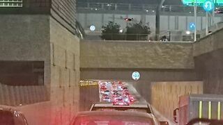 Traffic slow down at night