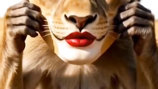 Monkey Disguises as a Lioness, Exposed and Hit by a Lion! 🐒🦁💄