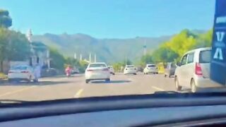 Islamabad road drive at beautiful clear weather