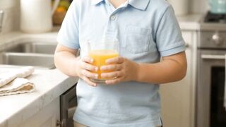 This Kid Has a Suspicious Reason for Drinking Orange Juice 😂