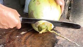 coconut cutting skills ASMR 2