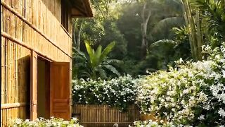 Turkeys at Peaceful Bamboo House in Indonesian Village 🦃🌿✨