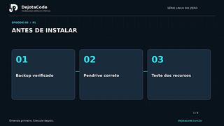 Antes de instalar Linux: backup, pendrive e teste