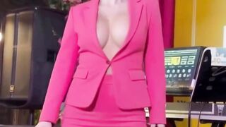 Pink Lady Singing with NO BRA