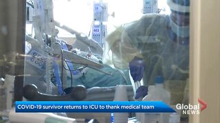 Toronto COVID-19 survivor returns to ICU to thank medical team who saved his life.