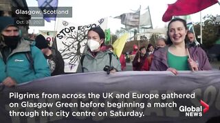Climate activists from across Europe gather in Glasgow ahead of COP26