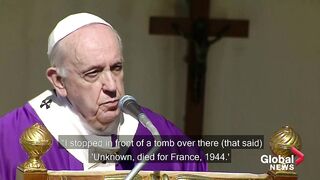 Pope Francis pleads with arms manufacturers to _stop_ during visit to military cemetery
