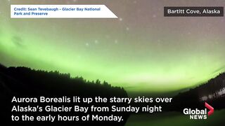 Stunning aurora borealis lights up Alaska sky