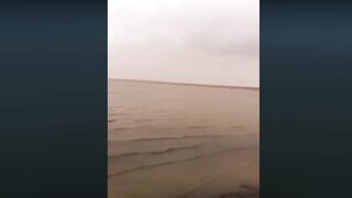 Саудовская пустыня превращается в большое озеро