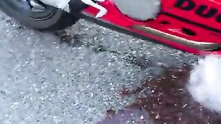 2021 Ducati Panigale V2 catches fire, almost.