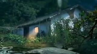 Pure forest Night view with a river and water sounds