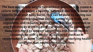 How to lose weight