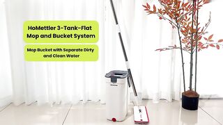 **HoMettler 3-Tank Mop & Bucket Set | Separate Clean & Dirty Water Floor Cleaning System**