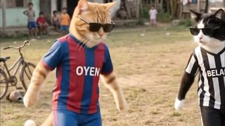Kucing bermain sepak bola