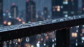 Cozy Rainy Night on City Balcony | Peaceful Rain Sounds for Sleep