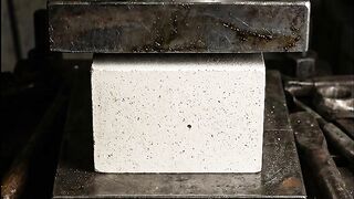 Hydraulic Press Shatters Solid Concrete Block | Satisfying ASMR