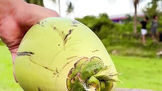 emerald shadow coconut cutting skills ASMR