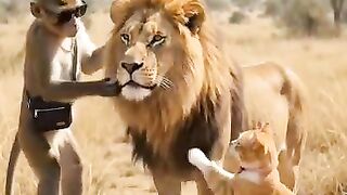 Oyen and the monkey and the donkey become fake simga kings