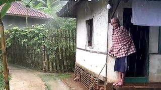 Heavy Rain and River Sounds in a Peaceful Indonesian Village