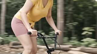 Jump your bike onto the roof tiles