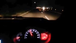 Motorway car drive at night